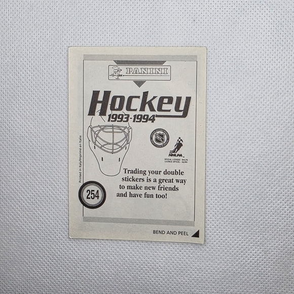 1993-94 Panini Hockey Tim Cheveldae Detroit Red Wings #254 Sticker - Picture 3 of 3